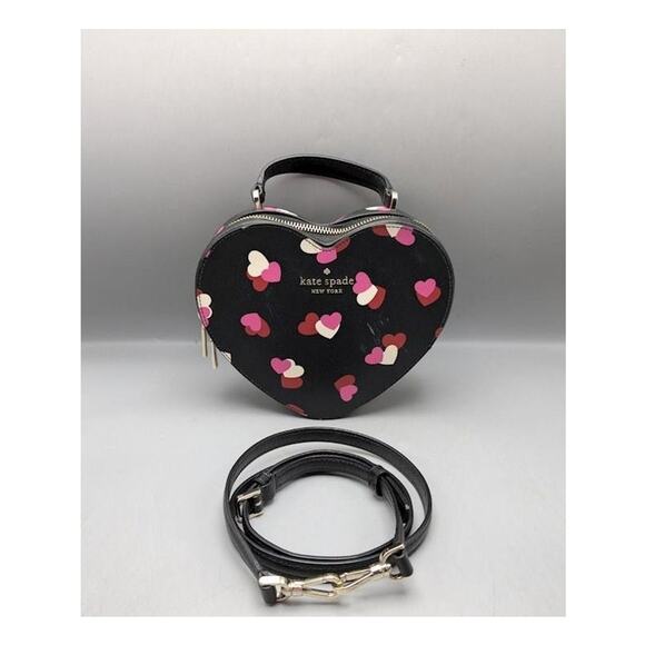 Kate Spade New York Love Shack Flutter Hearts Printed Heart Purse - Picture 3 of 14